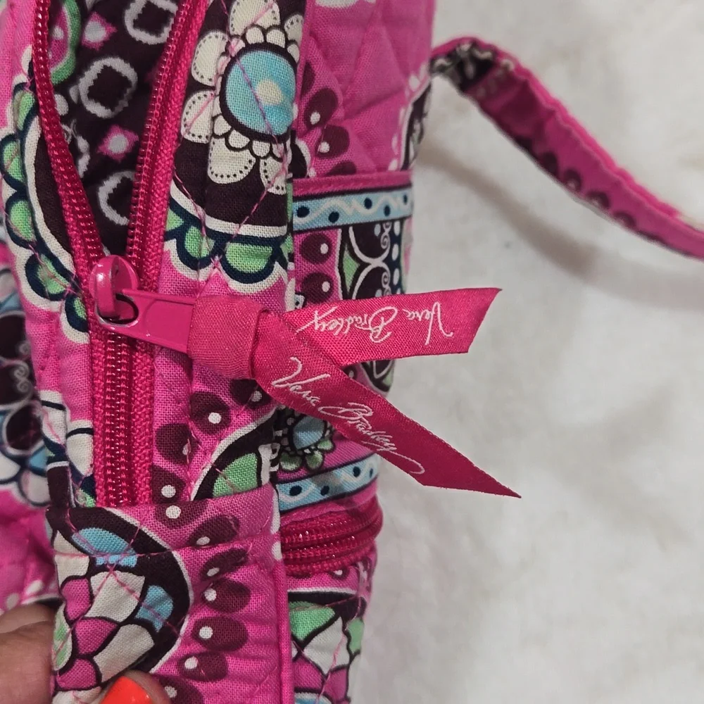 Vera Bradley large computer, book bag. Pink, blue, green, white, burgundy